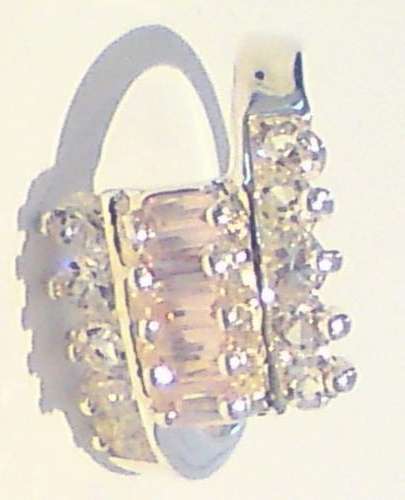 Pink and White Topaz Ring