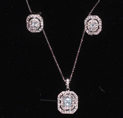 Elegant 18k WGP jewellery set "made with Swarovski elements"