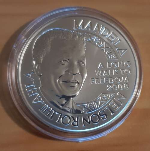 ***Nelson Mandela Robben Island 925 Silver 1OZ Medal Only in Capsule***