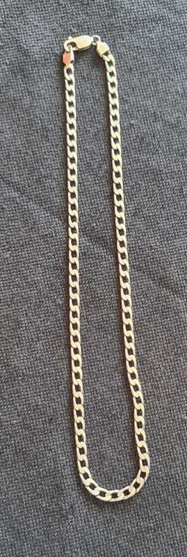 A GREAT QUALITY SOLID STERLING SILVER LINK NECKLACE IN GOOD CONDITION
