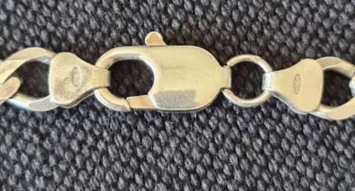 ***925 STERLING SILVER NECKLACE - LENGTH 60CM, WIDTH 8MM, WEIGHT 24 GRAMS***