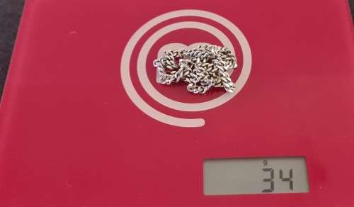 SOLID STERLING SILVER NECKLACE .WEIGHT : 34 GRAMS. LENGHT : 47 CM. WIDTH : 0.6 CM.