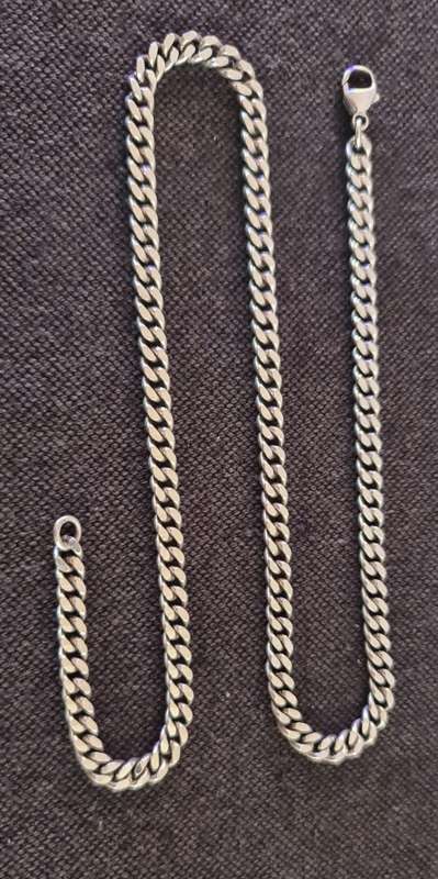 SOLID STERLING SILVER NECKLACE .WEIGHT : 34 GRAMS. LENGHT : 47 CM. WIDTH : 0.6 CM.