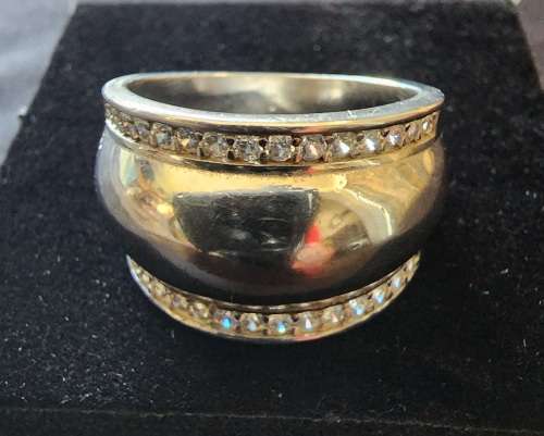 ***LUXURY CHUNKY DUAL ETERNITY  925 STERLING SILVER RING***