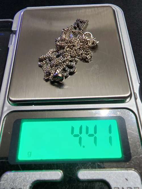 ***STUNNING 925 STERLING SILVER CZ CLUSTER 21ST KEY PENDANT & NECKLACE***