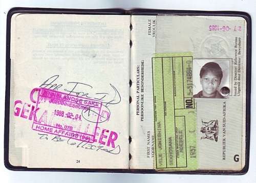 Apartheid Era Pass Book/Dompas to Vele Jonishina ( Ndebele ) - Excellent Condition