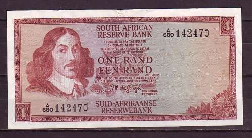 T.W.De Jongh 3rd Issue One Rand Note