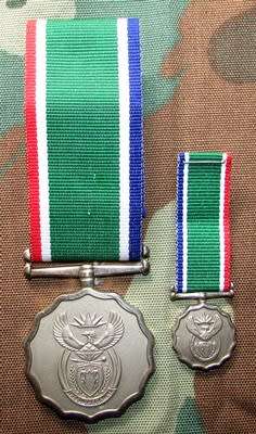 SANDF - Faithful Service Full Size with Miniature Medal