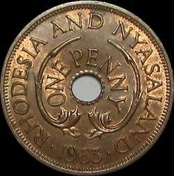1963 Rhodesia and Nyasaland Penny