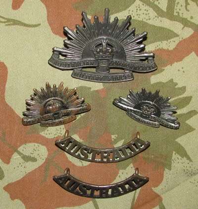 Australian Army Cap, Collar and Shoulder Title Set