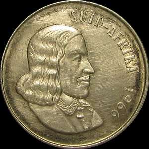 1966 Republic of South Africa One Rand Coin ( 80% Silver )