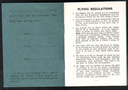 Aero Vlub of East Africa - Flying Rules and Regulations Booklet