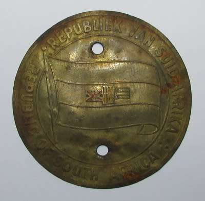 Old Republic of South Africa Metal Tag ( 700MM in Diameter )