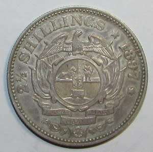 1897 ZAR Silver Half Crown