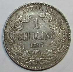 1897 ZAR Silver Shilling