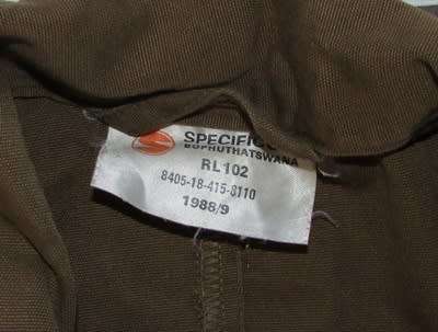 SADF - Nutria Overall Dated 1988/9