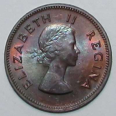 1954 Union of South Africa 1/2 Penny