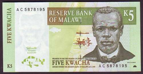 Reserve Bank of Malawi - 5 Kwacha