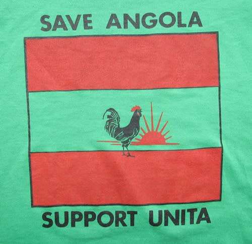 Original Period Piece - Save Angola/Support Unita T-Shirt ( Large - Near Mint )