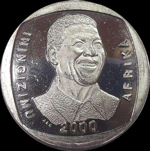 2000 Mandela Proof Like Five Rand Piece - Ready For Grading