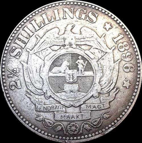 Exceptional 1896 Silver ZAR Half Crown