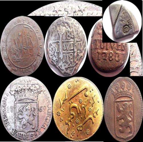 Collection of 7 Van Riebeeck Tokens