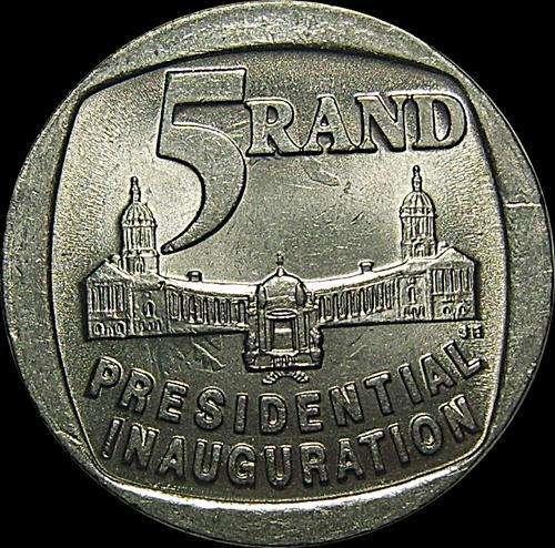 From a Sealed Bag - Some of the Best 1994 Presidential Inauguration Five Rand Coins i have seen.