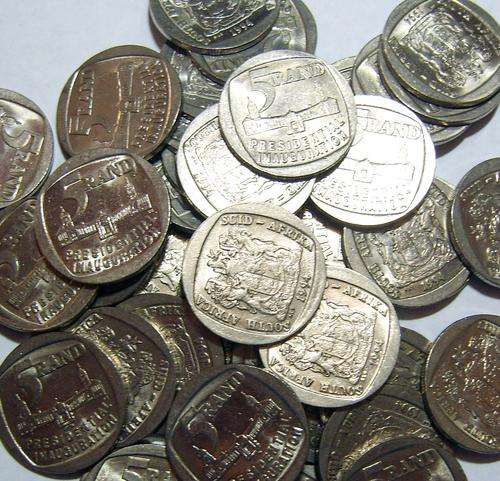 Collection of 290 Presidential Inauguration Five Rand Coins - Some Superior UNC Coins