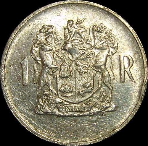 80 % Silver - 1969 South Africa Silver One Rand - Damaged and Cleaned