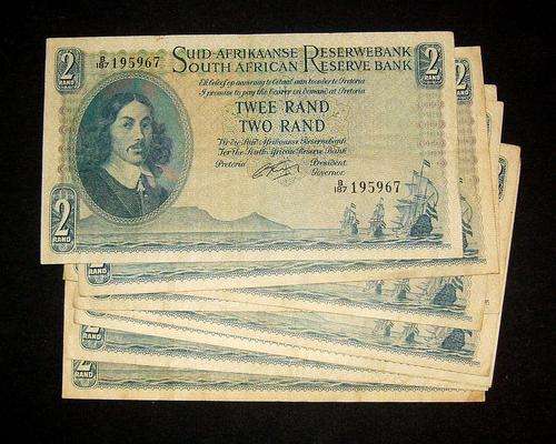 G.Rissik Two Rand Notes - Circulated Condition - Bid Per Note