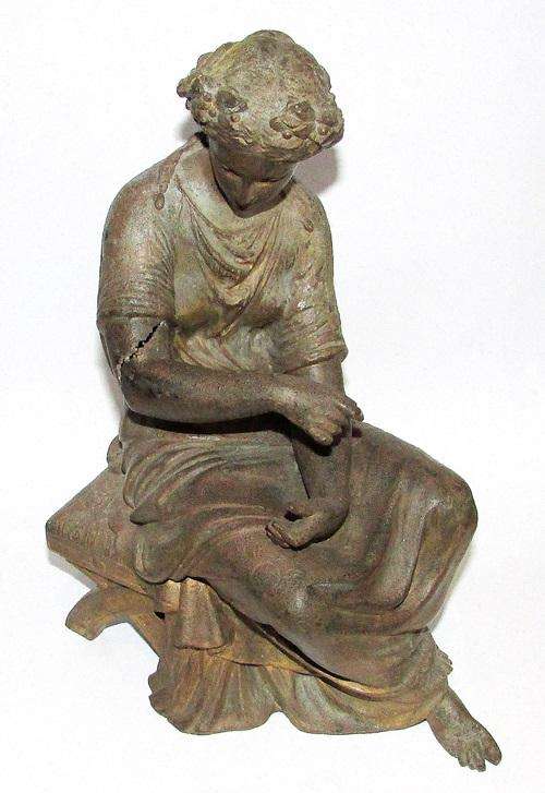 Very Old Spelter Figurine of a Woman