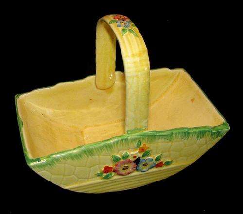 Large Crown Devon Basket in Mint Condition