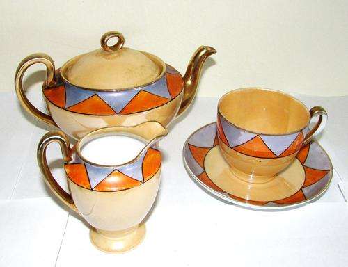 5 Piece Foreign " Luster Ware " Tea Set for One