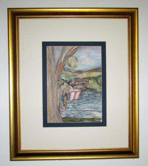 SA Artist Michelle Offerman " River Nymph " 2002 - Framed
