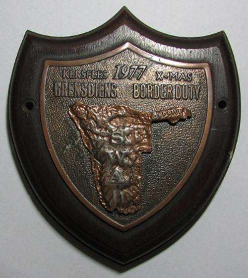 Border Duty X-Mas 1977 SWA Commemorative Plaque