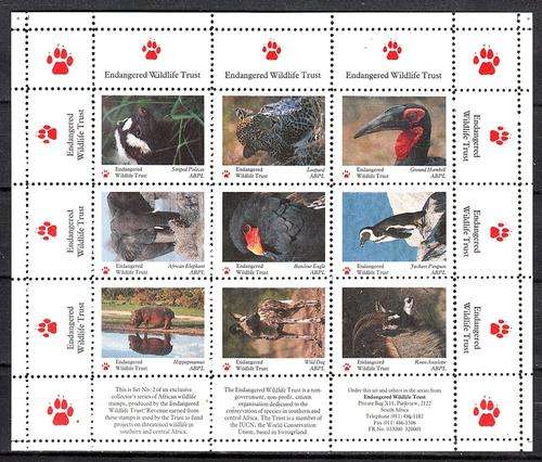 RSA Endangered Wildlife Trust Mint Sheet