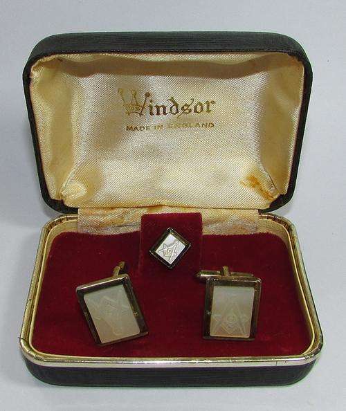 Boxed Set of Vintage Freemason Cufflinks
