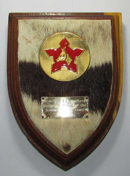 Wol J.J Moorcroft Sergeant of the South African Army Plauque