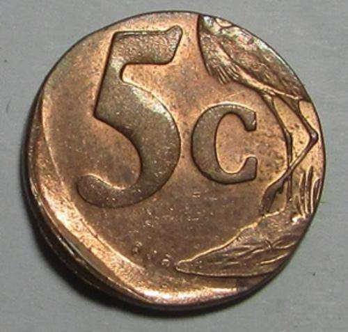 Error Coin -  Republic of South Africa 5c Piece