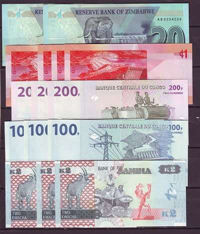 Africa Banknote Lot in Sequence and UNC