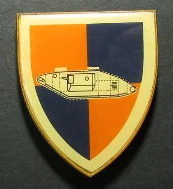 SADF - School of Armour Shoulder Flash ( Rare White Type - 1st Issue )