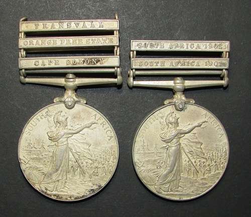 Full Size QSA/KSA Medal Pair to: QSA 15690 Pte W.Mcbarrow IMPL Yeomanry KSA 15690 Corpl W.Mcbarron