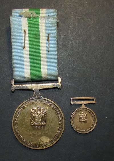 SADF - Full Size Unitas Medal with Miniature - Numbered 108195
