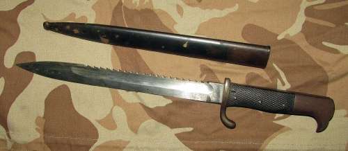German KS98 Bayonet with Saw Back