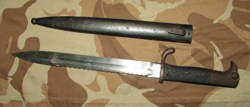 German KS98 Bayonet with Saw Back