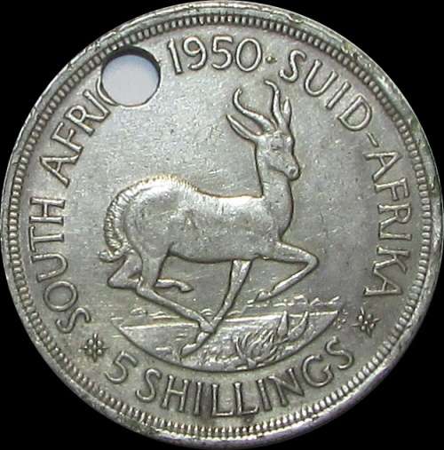1950 Union of South Africe Silver Crown - Holed