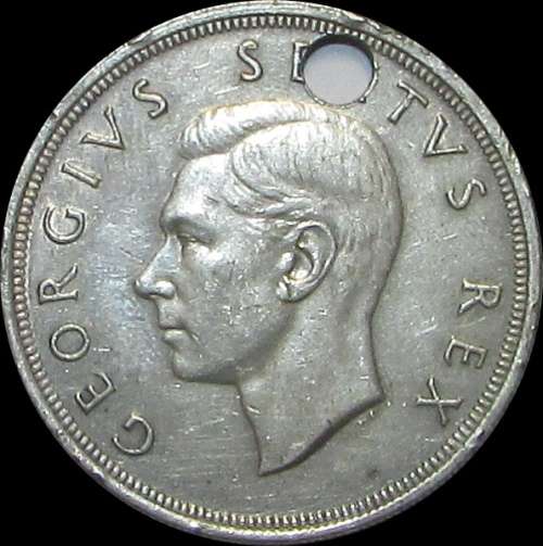 1950 Union of South Africe Silver Crown - Holed