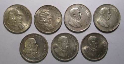 Collection of 7 Silver One Rand Coins Bid Per Coin to Take the Lot