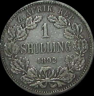 1892 ZAR Silver One Shilling