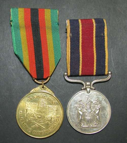 Rhodesia/Zimbabwe - Full Size Police Reserve Medal/Independence Medal:12029Z F/R Marsh C.F.R